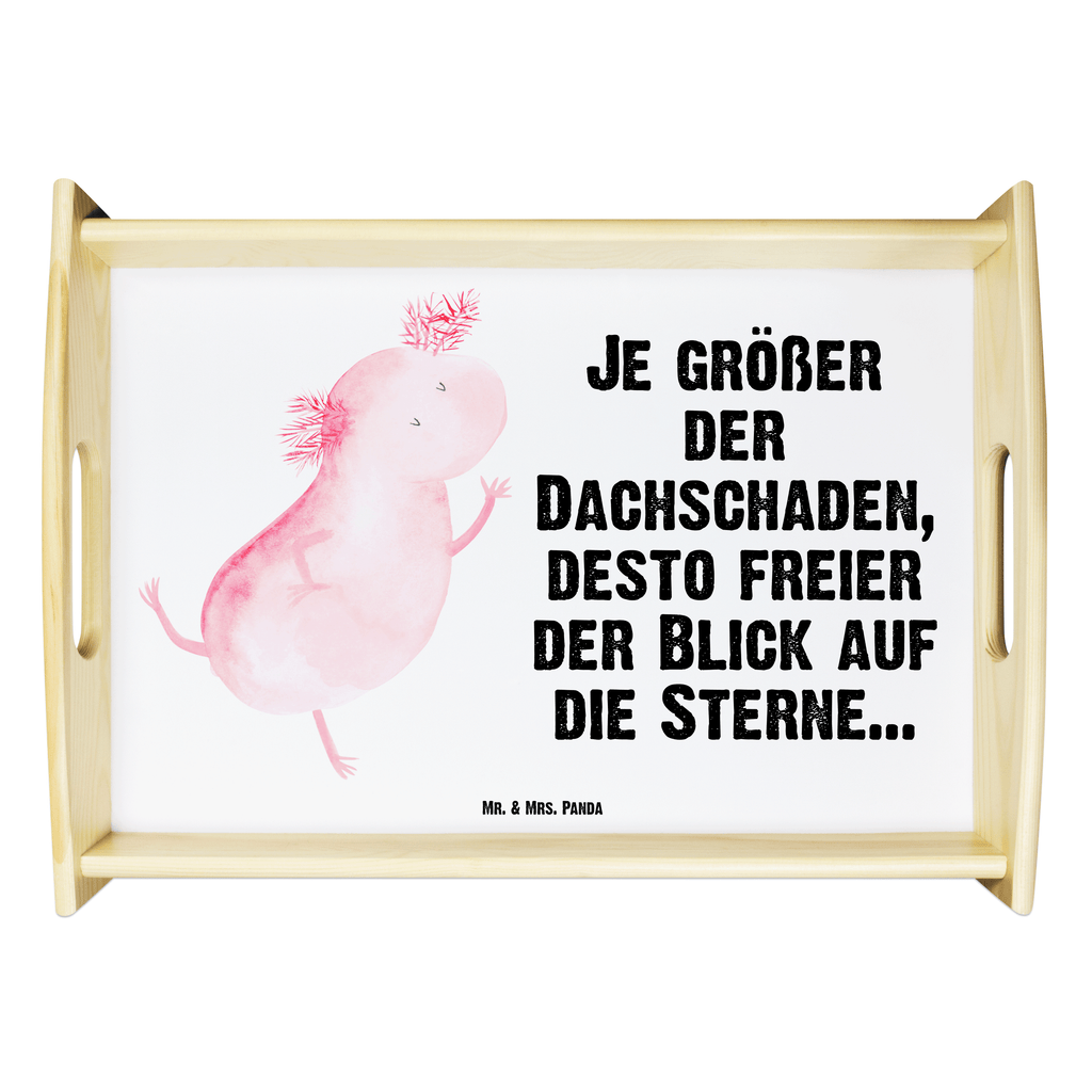 Serviertablett Axolotl tanzt Tablett, Holztablett, Küchentablett, Dekotablett, Frühstückstablett, Axolotl, Molch, Axolot, Schwanzlurch, Lurch, Lurche, Dachschaden, Sterne, verrückt, Freundin, beste Freundin