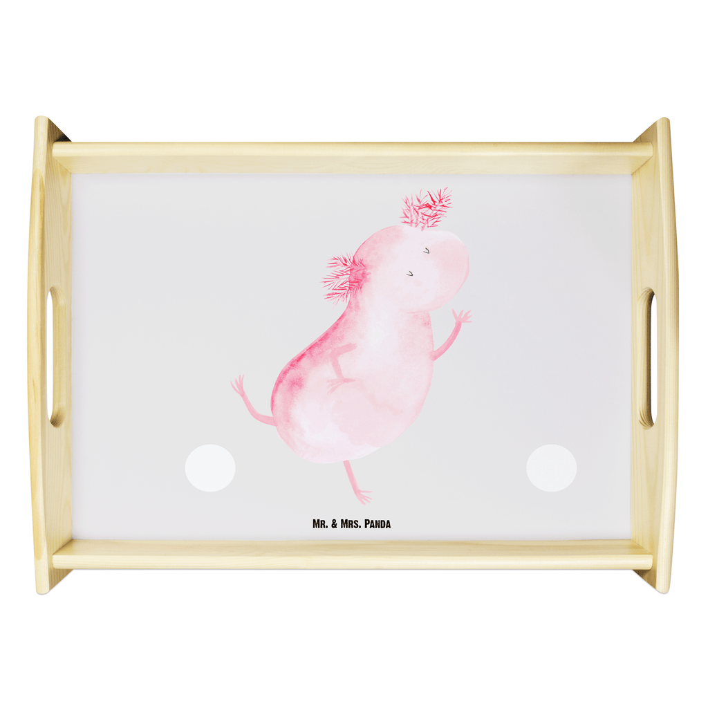 Serviertablett Axolotl tanzt Tablett, Holztablett, Küchentablett, Dekotablett, Frühstückstablett, Axolotl, Molch, Axolot, Schwanzlurch, Lurch, Lurche, Dachschaden, Sterne, verrückt, Freundin, beste Freundin