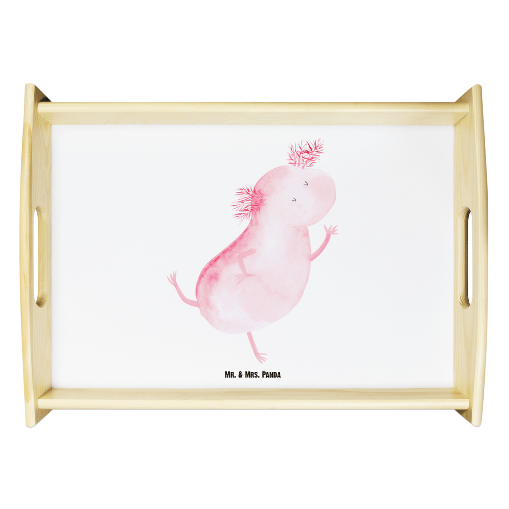 Serviertablett Axolotl tanzt Tablett, Holztablett, Küchentablett, Dekotablett, Frühstückstablett, Axolotl, Molch, Axolot, Schwanzlurch, Lurch, Lurche, Dachschaden, Sterne, verrückt, Freundin, beste Freundin