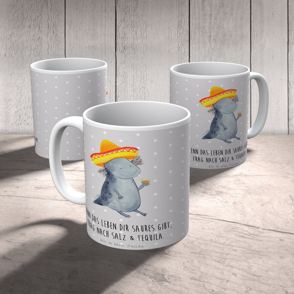 Tasse Axolotl Tequila Axolotl, Mexico, Mexiko, Sombrero, Zitrone, Tequila, Motivation, Spruch, Schwanzlurch, Lurch, Lurche, Axolot, Feuerdrache, Feuersalamander Becher, Kaffeetasse, Kaffeebecher, Tee, Frühstück, Büro  Axolotl, Molch