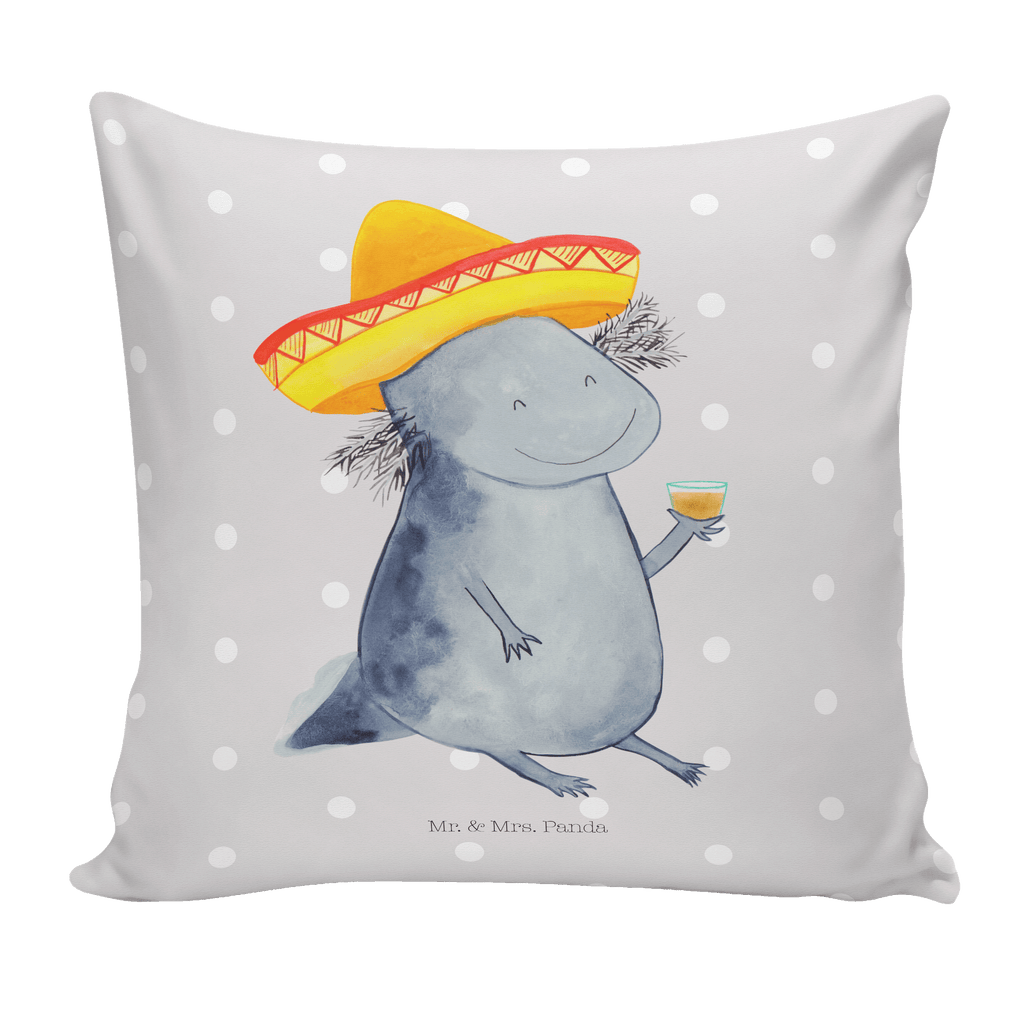 40x40 Kissen Axolotl Tequila Kissenhülle, Kopfkissen, Sofakissen, Dekokissen, Motivkissen, Axolotl, Molch, Mexico, Mexiko, Sombrero, Zitrone, Tequila, Motivation, Spruch, Schwanzlurch, Lurch, Lurche, Axolot, Feuerdrache, Feuersalamander