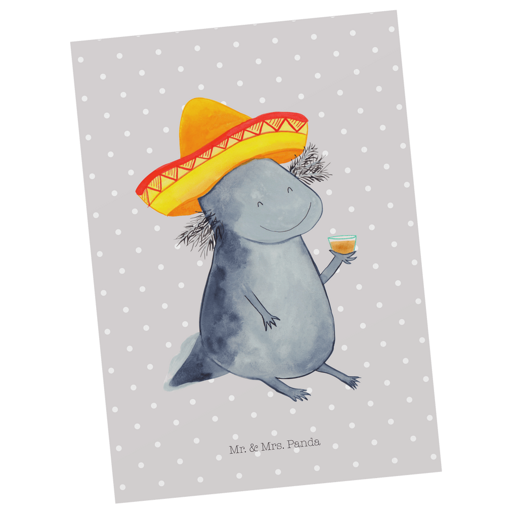 Postkarte Axolotl Tequila Geschenkkarte, Grußkarte, Karte, Einladung, Ansichtskarte, Geburtstagskarte, Einladungskarte, Dankeskarte, Axolotl, Molch, Mexico, Mexiko, Sombrero, Zitrone, Tequila, Motivation, Spruch, Schwanzlurch, Lurch, Lurche, Axolot, Feuerdrache, Feuersalamander