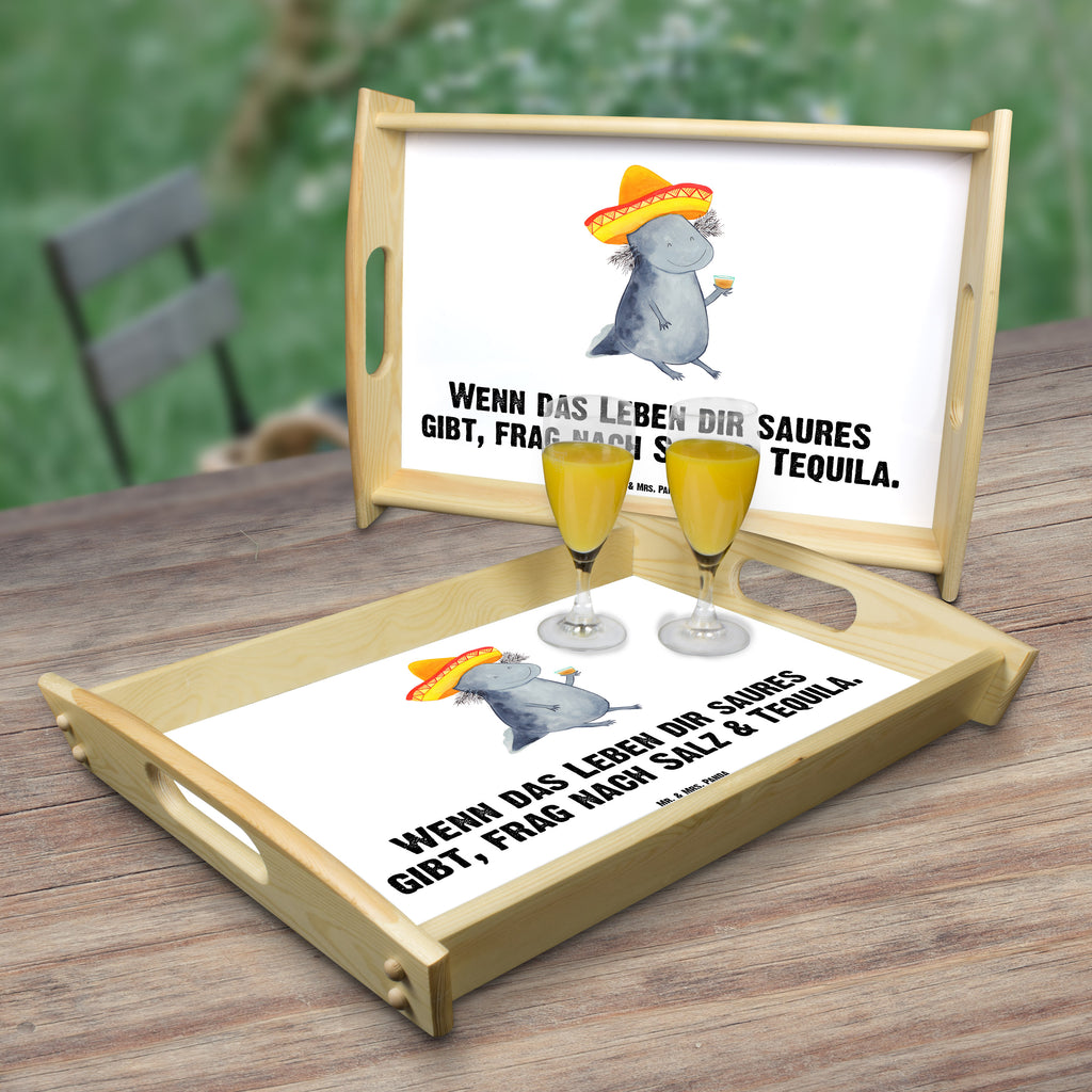 Serviertablett Axolotl Tequila Tablett, Holztablett, Küchentablett, Dekotablett, Frühstückstablett, Axolotl, Molch, Mexico, Mexiko, Sombrero, Zitrone, Tequila, Motivation, Spruch, Schwanzlurch, Lurch, Lurche, Axolot, Feuerdrache, Feuersalamander
