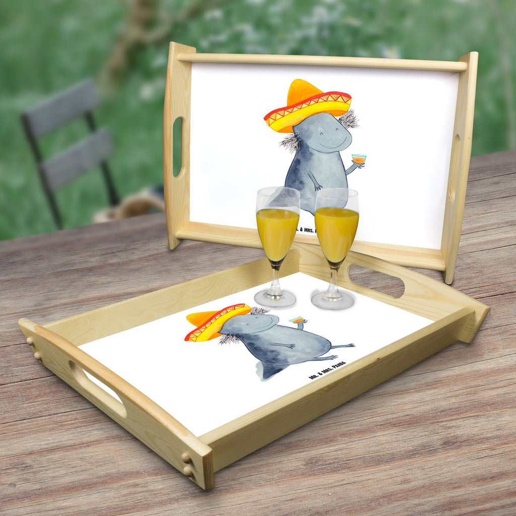 Serviertablett Axolotl Tequila Tablett, Holztablett, Küchentablett, Dekotablett, Frühstückstablett, Axolotl, Molch, Mexico, Mexiko, Sombrero, Zitrone, Tequila, Motivation, Spruch, Schwanzlurch, Lurch, Lurche, Axolot, Feuerdrache, Feuersalamander