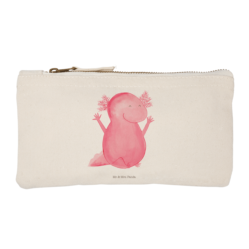 Schminktasche Axolotl Hurra Schminktasche, Kosmetiktasche, Kosmetikbeutel, Stiftemäppchen, Etui, Federmappe, Makeup, XXL, Schminketui, Kosmetiketui, Schlamperetui, Axolotl, Molch, Axolot, Schwanzlurch, Lurch, Lurche, fröhlich, Spaß, Freude, Motivation, Zufriedenheit
