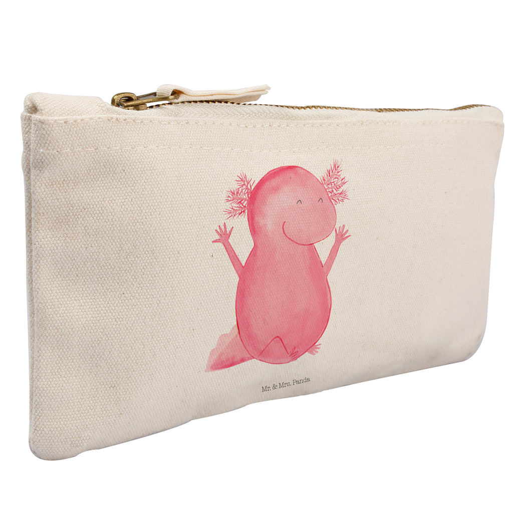 Schminktasche Axolotl Hurra Schminktasche, Kosmetiktasche, Kosmetikbeutel, Stiftemäppchen, Etui, Federmappe, Makeup, XXL, Schminketui, Kosmetiketui, Schlamperetui, Axolotl, Molch, Axolot, Schwanzlurch, Lurch, Lurche, fröhlich, Spaß, Freude, Motivation, Zufriedenheit