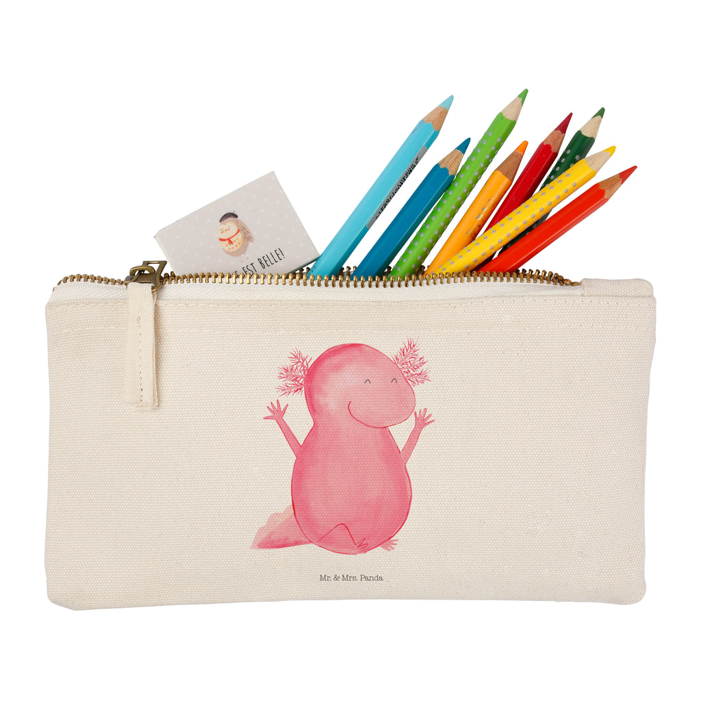 Schminktasche Axolotl Hurra Schminktasche, Kosmetiktasche, Kosmetikbeutel, Stiftemäppchen, Etui, Federmappe, Makeup, XXL, Schminketui, Kosmetiketui, Schlamperetui, Axolotl, Molch, Axolot, Schwanzlurch, Lurch, Lurche, fröhlich, Spaß, Freude, Motivation, Zufriedenheit