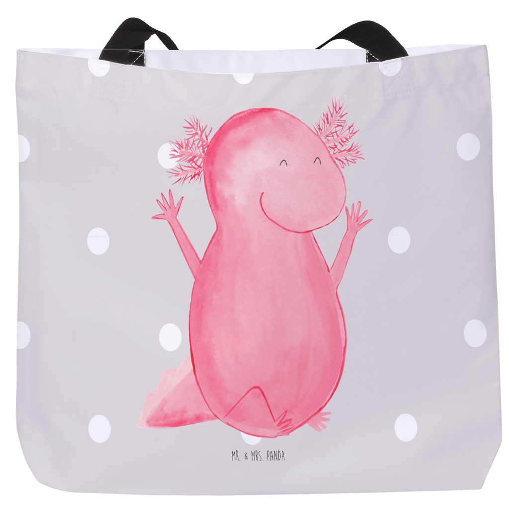 Shopper Axolotl Hurra Beutel, Einkaufstasche, Tasche, Strandtasche, Einkaufsbeutel, Shopper, Schultasche, Freizeittasche, Tragebeutel, Schulbeutel, Alltagstasche, Axolotl, Molch, Axolot, Schwanzlurch, Lurch, Lurche, fröhlich, Spaß, Freude, Motivation, Zufriedenheit