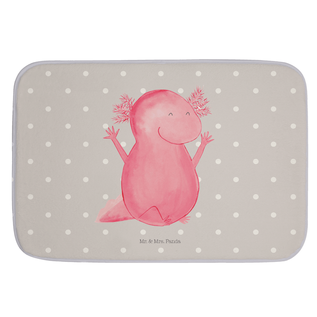 Badvorleger Axolotl Hurra Badematte, Badteppich, Duschvorleger, Badezimmerteppich, Badezimmermatte, Badvorleger, Duschmatte, Duschteppich, Axolotl, Molch, Axolot, Schwanzlurch, Lurch, Lurche, fröhlich, Spaß, Freude, Motivation, Zufriedenheit