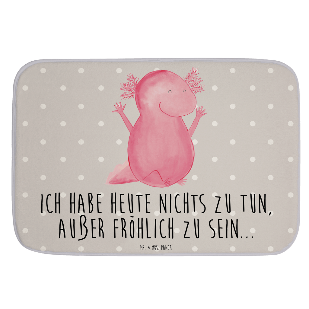Badvorleger Axolotl Hurra Badematte, Badteppich, Duschvorleger, Badezimmerteppich, Badezimmermatte, Badvorleger, Duschmatte, Duschteppich, Axolotl, Molch, Axolot, Schwanzlurch, Lurch, Lurche, fröhlich, Spaß, Freude, Motivation, Zufriedenheit
