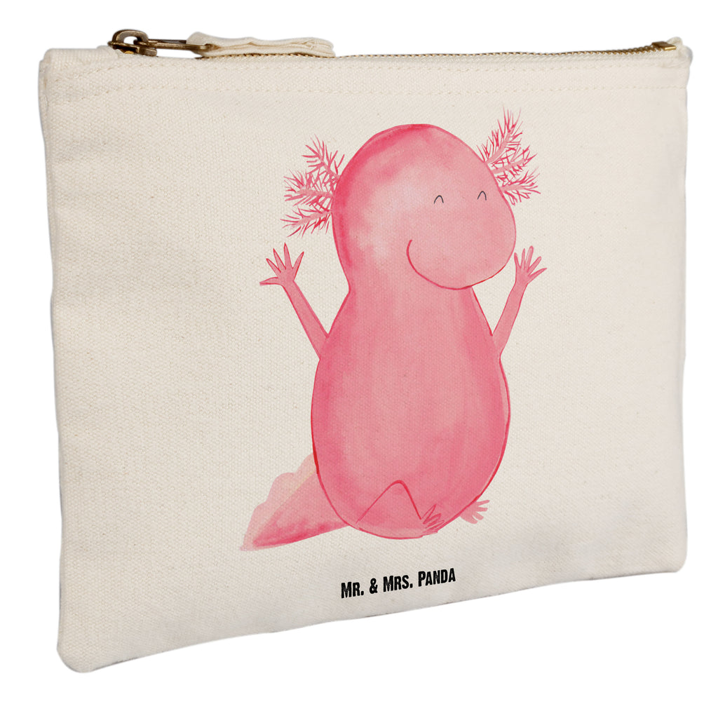 Schminktasche Axolotl Hurra Schminktasche, Kosmetiktasche, Kosmetikbeutel, Stiftemäppchen, Etui, Federmappe, Makeup, XXL, Schminketui, Kosmetiketui, Schlamperetui, Axolotl, Molch, Axolot, Schwanzlurch, Lurch, Lurche, fröhlich, Spaß, Freude, Motivation, Zufriedenheit