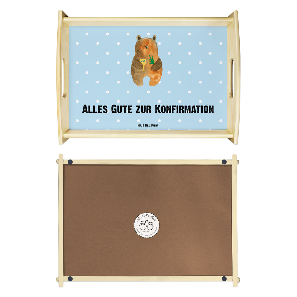 Serviertablett Konfirmation-Bär Tablett, Holztablett, Küchentablett, Dekotablett, Frühstückstablett, Bär, Teddy, Teddybär, Konfirmation, Kirche, evangelisch, Gottesdienst