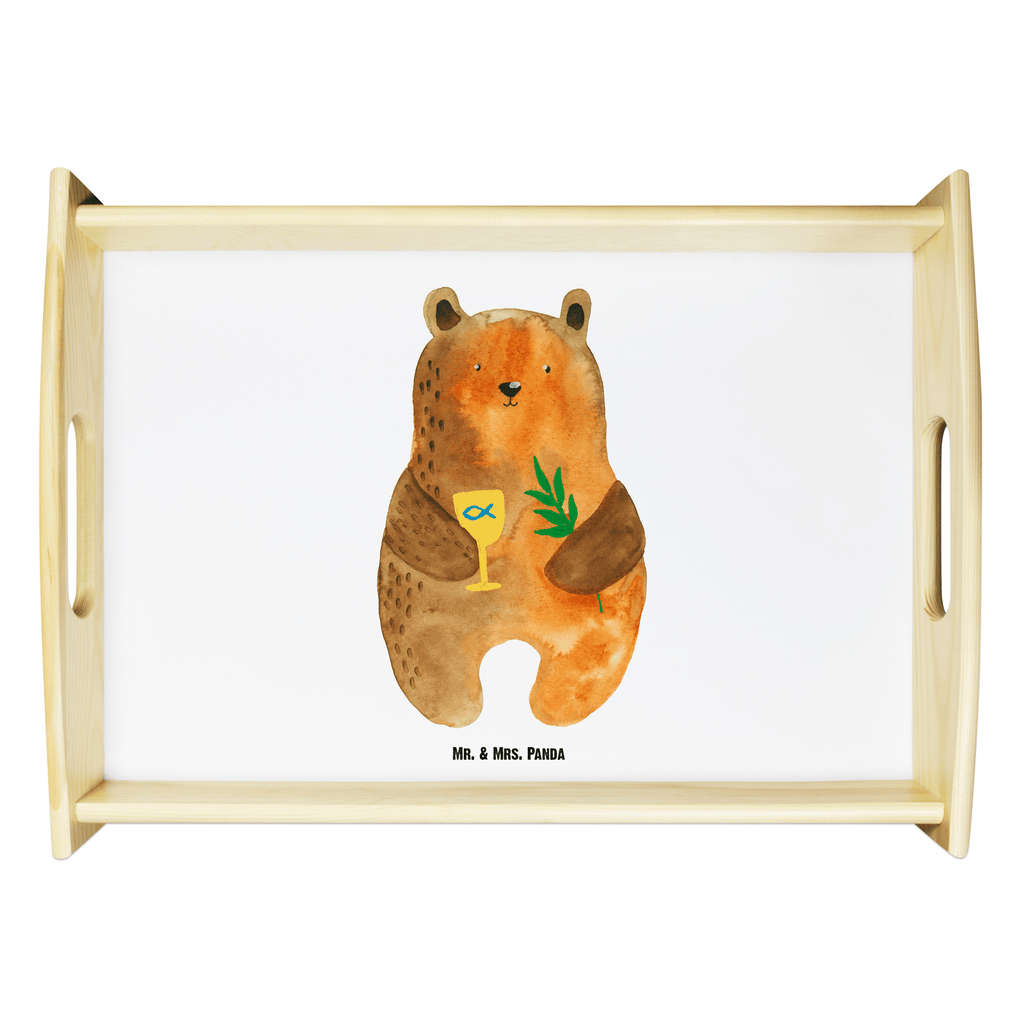 Serviertablett Konfirmation-Bär Tablett, Holztablett, Küchentablett, Dekotablett, Frühstückstablett, Bär, Teddy, Teddybär, Konfirmation, Kirche, evangelisch, Gottesdienst
