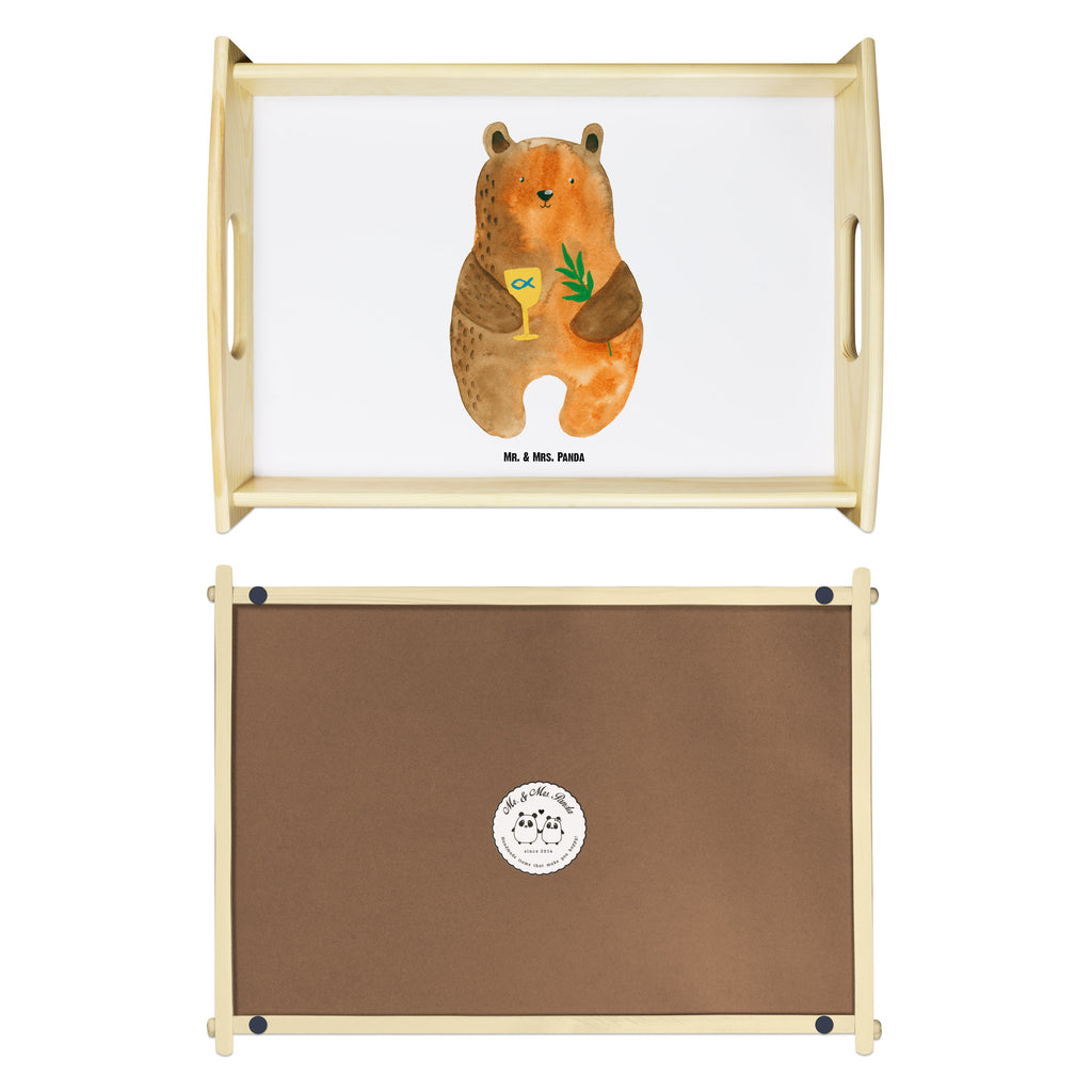 Serviertablett Konfirmation-Bär Tablett, Holztablett, Küchentablett, Dekotablett, Frühstückstablett, Bär, Teddy, Teddybär, Konfirmation, Kirche, evangelisch, Gottesdienst