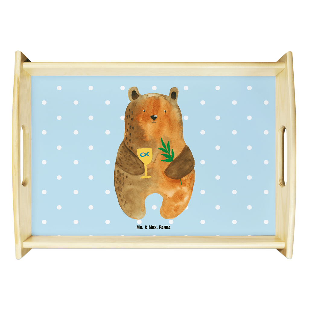 Serviertablett Konfirmation-Bär Tablett, Holztablett, Küchentablett, Dekotablett, Frühstückstablett, Bär, Teddy, Teddybär, Konfirmation, Kirche, evangelisch, Gottesdienst