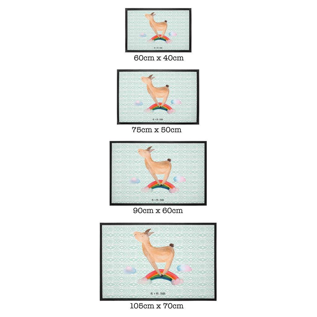 Fußmatte Lama Regenbogen Lama, Lamas, Regenbogen, Haters gonna hate, Haters, Selbstständig, Außenseiter, Schule, Abi, Hobby, Wolkenland, Freiheit	 Türvorleger, Schmutzmatte, Fußabtreter, Matte, Schmutzfänger, Fußabstreifer, Schmutzfangmatte, Türmatte, Motivfußmatte,  Haustürmatte, Vorleger  Lama, Alpaka