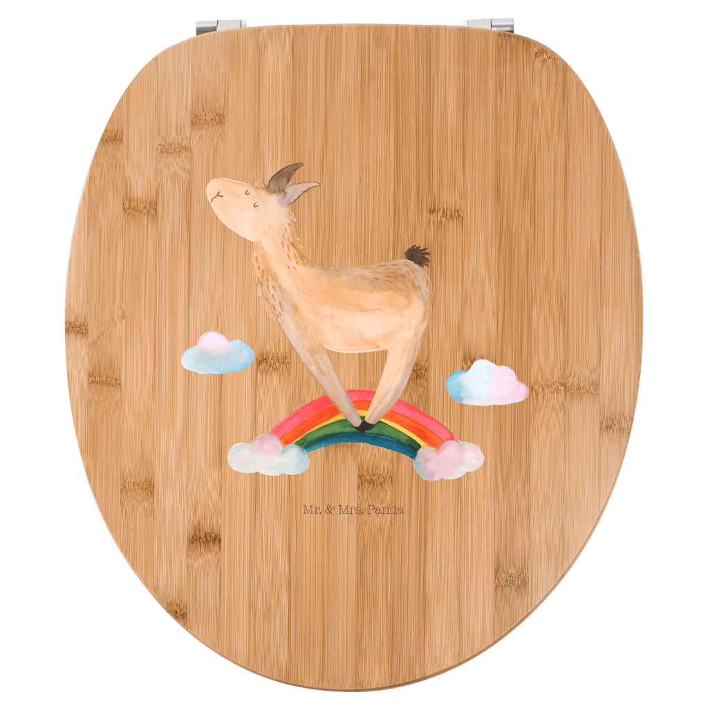 Motiv WC Sitz Lama Regenbogen Klobrille, Klodeckel, Toilettendeckel, WC-Sitz, Toilette, Lama, Alpaka, Lamas, Regenbogen, Haters gonna hate, Haters, Selbstständig, Außenseiter, Schule, Abi, Hobby, Wolkenland, Freiheit