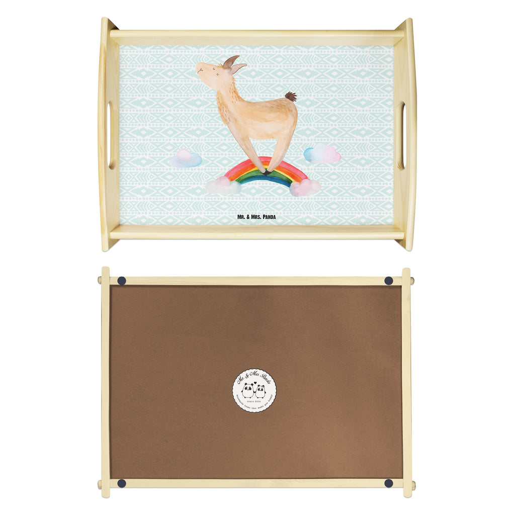 Serviertablett Lama Regenbogen Tablett, Holztablett, Küchentablett, Dekotablett, Frühstückstablett, Lama, Alpaka, Lamas, Regenbogen, Haters gonna hate, Haters, Selbstständig, Außenseiter, Schule, Abi, Hobby, Wolkenland, Freiheit