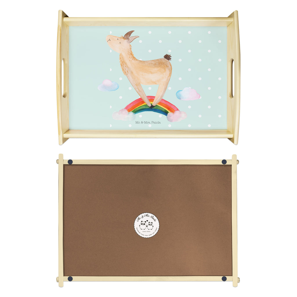 Serviertablett Lama Regenbogen Tablett, Holztablett, Küchentablett, Dekotablett, Frühstückstablett, Lama, Alpaka, Lamas, Regenbogen, Haters gonna hate, Haters, Selbstständig, Außenseiter, Schule, Abi, Hobby, Wolkenland, Freiheit