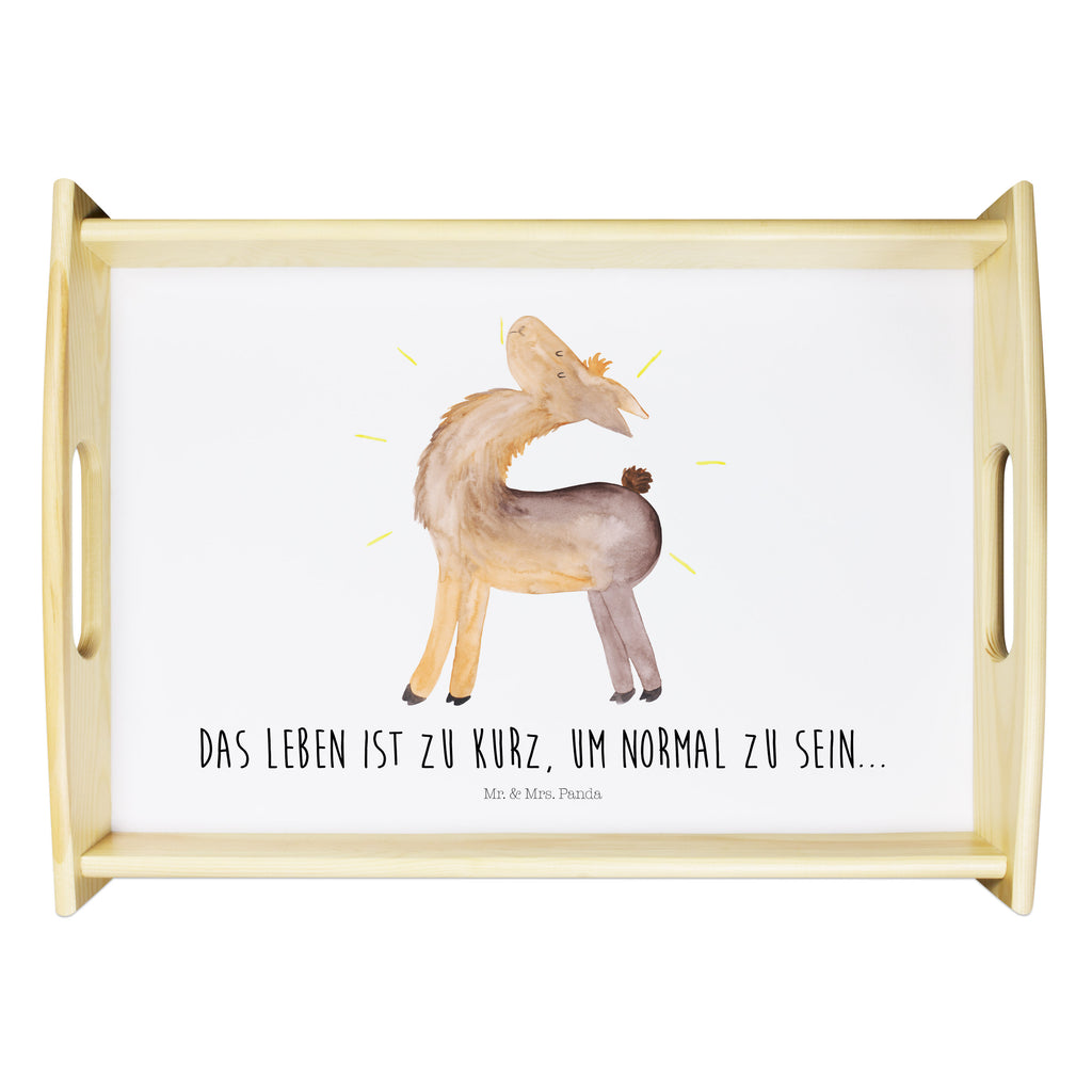 Serviertablett Lama stolz Tablett, Holztablett, Küchentablett, Dekotablett, Frühstückstablett, Lama, Alpaka, Lamas, Außenseiter, Anders, Neustart, stolz, Hippie, Freundin, Freundinnen, beste Freundin, Kumpel, Familie, Family