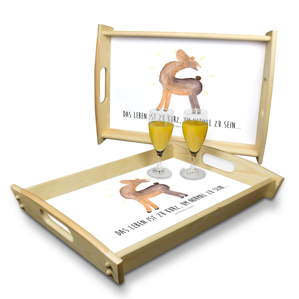 Serviertablett Lama stolz Tablett, Holztablett, Küchentablett, Dekotablett, Frühstückstablett, Lama, Alpaka, Lamas, Außenseiter, Anders, Neustart, stolz, Hippie, Freundin, Freundinnen, beste Freundin, Kumpel, Familie, Family