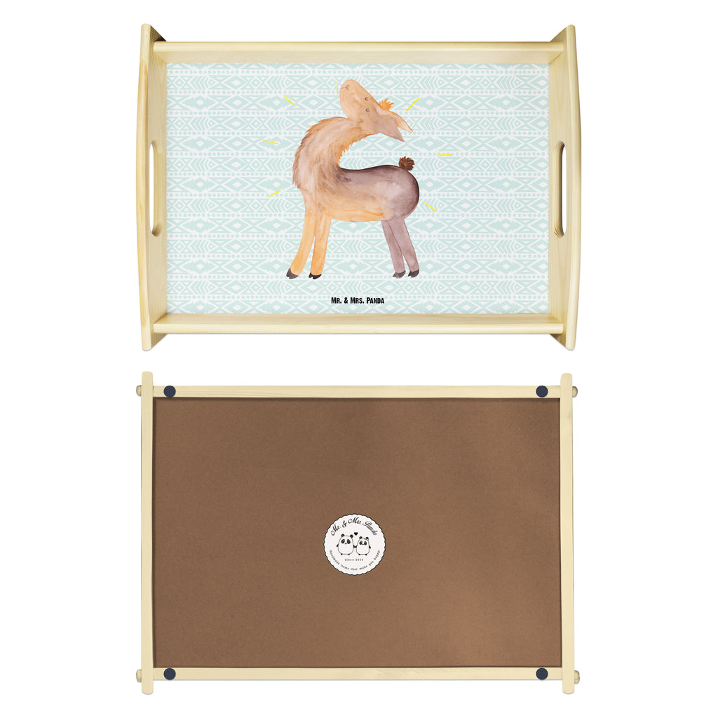 Serviertablett Lama stolz Tablett, Holztablett, Küchentablett, Dekotablett, Frühstückstablett, Lama, Alpaka, Lamas, Außenseiter, Anders, Neustart, stolz, Hippie, Freundin, Freundinnen, beste Freundin, Kumpel, Familie, Family