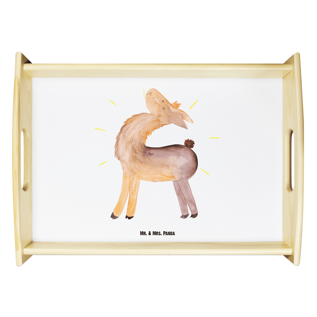 Serviertablett Lama stolz Tablett, Holztablett, Küchentablett, Dekotablett, Frühstückstablett, Lama, Alpaka, Lamas, Außenseiter, Anders, Neustart, stolz, Hippie, Freundin, Freundinnen, beste Freundin, Kumpel, Familie, Family