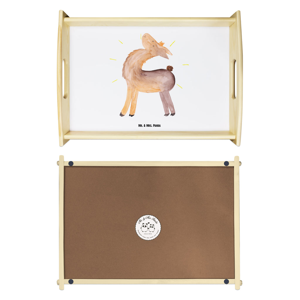 Serviertablett Lama stolz Tablett, Holztablett, Küchentablett, Dekotablett, Frühstückstablett, Lama, Alpaka, Lamas, Außenseiter, Anders, Neustart, stolz, Hippie, Freundin, Freundinnen, beste Freundin, Kumpel, Familie, Family