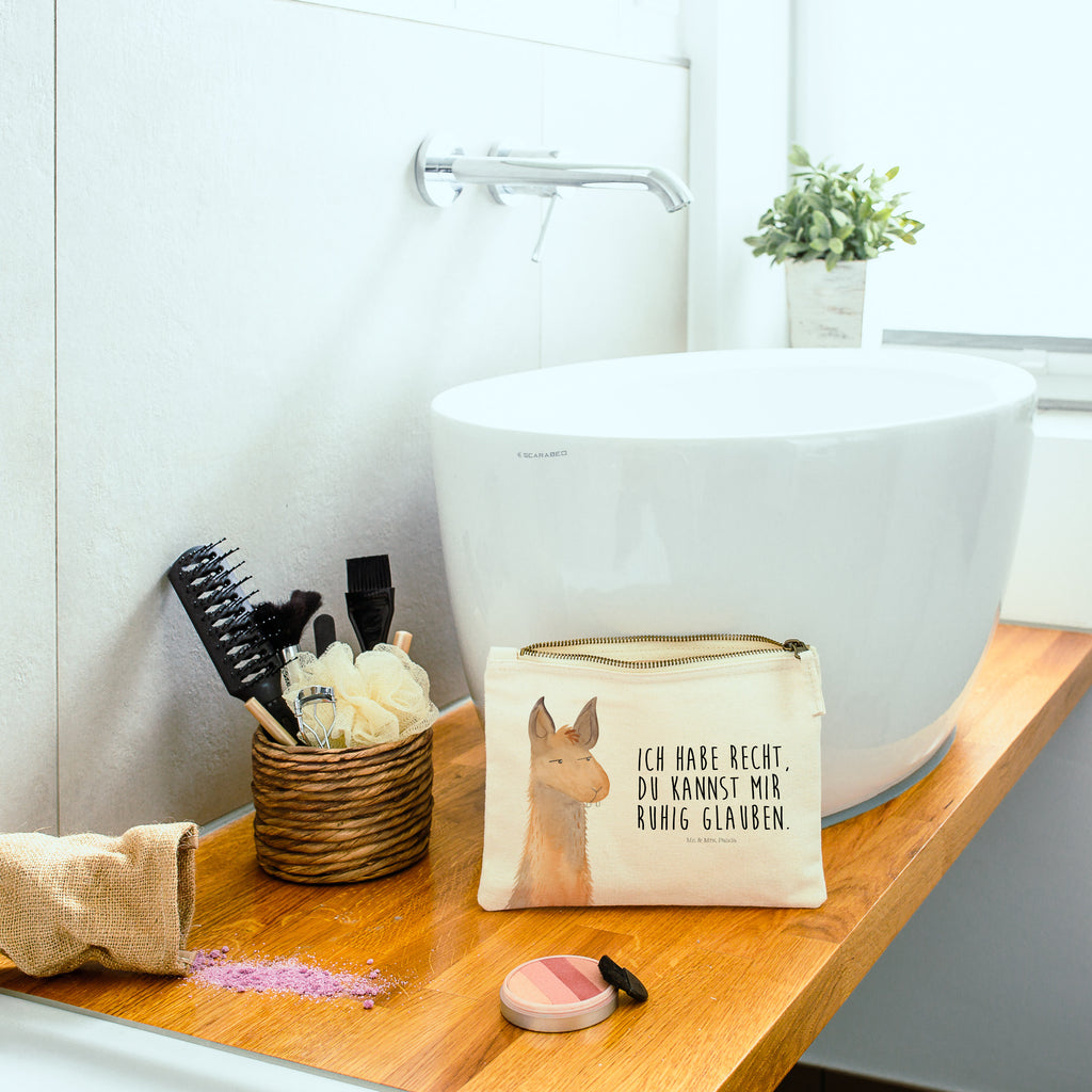 Schminktasche Lamakopf genervt Schminktasche, Kosmetiktasche, Kosmetikbeutel, Stiftemäppchen, Etui, Federmappe, Makeup, XXL, Schminketui, Kosmetiketui, Schlamperetui, Lama, Alpaka, Lamas, Recht haben, genervt sein, Freundin, beste Freundin, Partnerin, Büro, Büroalltag, Chef, Chefin, Azubi