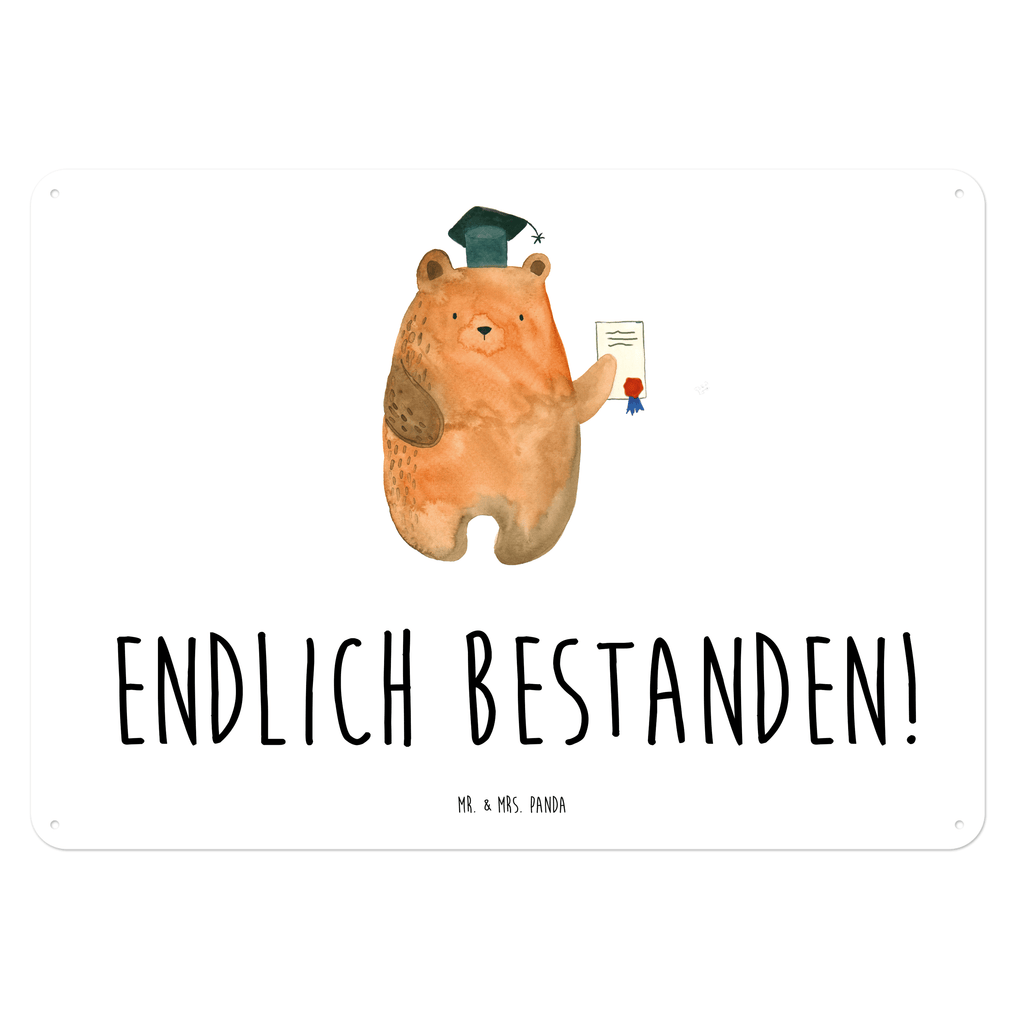 Blechschild Prüfungsbär Abitur, Prüfungen, Prüfung bestanden, Abschluss, Zeugnis, Abschlusszeugnis Blechschild, Metallschild, Geschenk Schild, Schild, Magnet-Metall-Schild, Deko Schild, Wandschild, Wand-Dekoration, Türschild, Wandschild, Metallschild  Bär, Teddy, Teddybär
