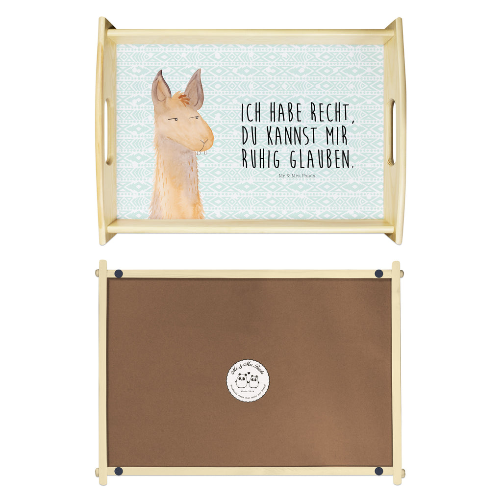 Serviertablett Lamakopf genervt Tablett, Holztablett, Küchentablett, Dekotablett, Frühstückstablett, Lama, Alpaka, Lamas, Recht haben, genervt sein, Freundin, beste Freundin, Partnerin, Büro, Büroalltag, Chef, Chefin, Azubi