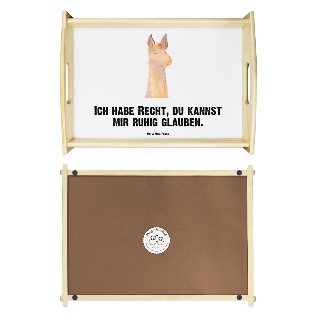Serviertablett Lamakopf genervt Tablett, Holztablett, Küchentablett, Dekotablett, Frühstückstablett, Lama, Alpaka, Lamas, Recht haben, genervt sein, Freundin, beste Freundin, Partnerin, Büro, Büroalltag, Chef, Chefin, Azubi