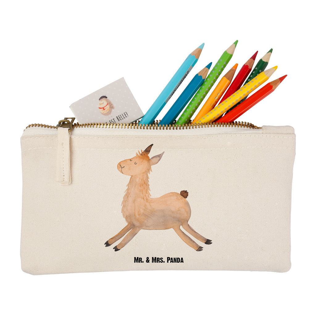 Schminktasche Lama springend Schminktasche, Kosmetiktasche, Kosmetikbeutel, Stiftemäppchen, Etui, Federmappe, Makeup, XXL, Schminketui, Kosmetiketui, Schlamperetui, Lama, Alpaka, Lamas, Lieblingstag, Happy day, fröhlich, Glück, Freundin, Liebeskummer, Neustart, guten Morgen, Start, Prüfung, Abitur
