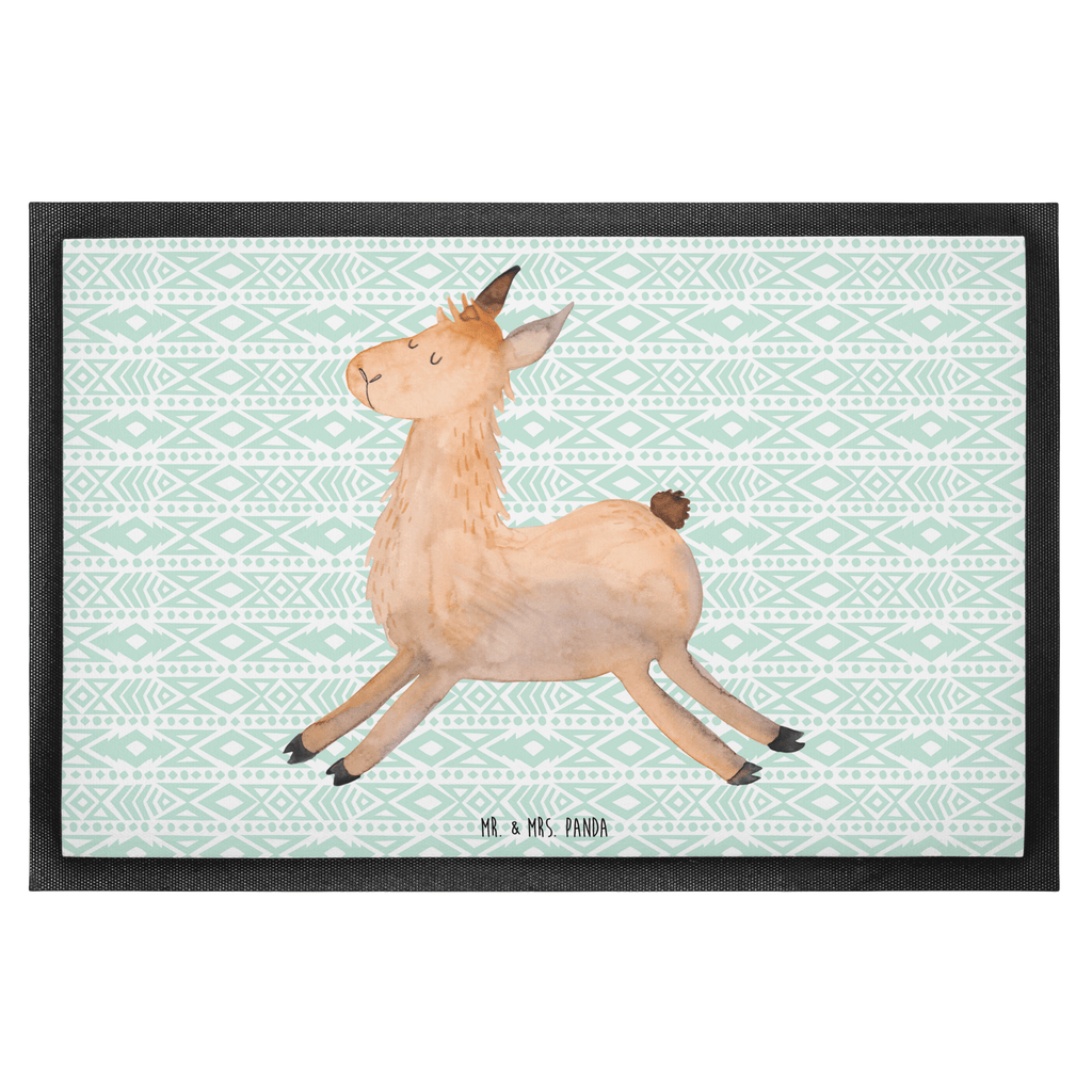 Fußmatte Lama springend Lama, Lamas, Lieblingstag, Happy day, fröhlich, Glück, Freundin, Liebeskummer, Neustart, guten Morgen, Start, Prüfung, Abitur, Türvorleger, Schmutzmatte, Fußabtreter, Matte, Schmutzfänger, Fußabstreifer, Schmutzfangmatte, Türmatte, Motivfußmatte,  Haustürmatte, Vorleger  Lama, Alpaka