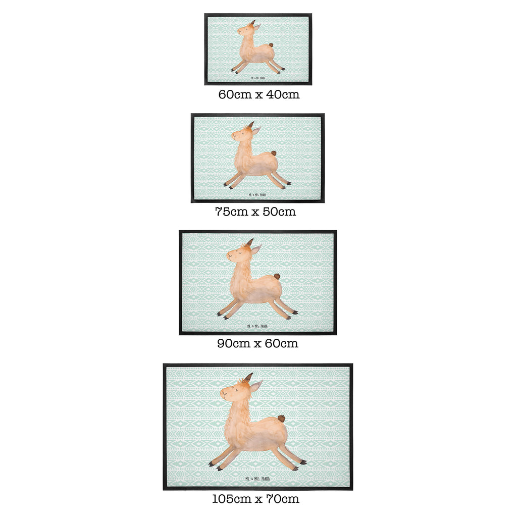 Fußmatte Lama springend Lama, Lamas, Lieblingstag, Happy day, fröhlich, Glück, Freundin, Liebeskummer, Neustart, guten Morgen, Start, Prüfung, Abitur, Türvorleger, Schmutzmatte, Fußabtreter, Matte, Schmutzfänger, Fußabstreifer, Schmutzfangmatte, Türmatte, Motivfußmatte,  Haustürmatte, Vorleger  Lama, Alpaka