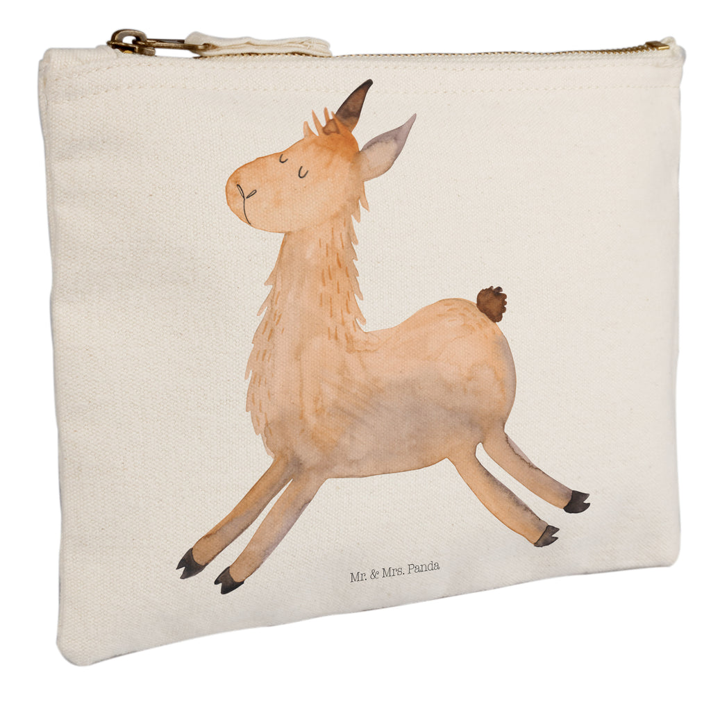 Schminktasche Lama springend Schminktasche, Kosmetiktasche, Kosmetikbeutel, Stiftemäppchen, Etui, Federmappe, Makeup, XXL, Schminketui, Kosmetiketui, Schlamperetui, Lama, Alpaka, Lamas, Lieblingstag, Happy day, fröhlich, Glück, Freundin, Liebeskummer, Neustart, guten Morgen, Start, Prüfung, Abitur