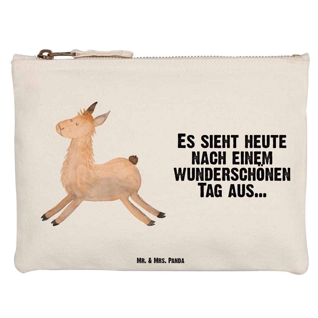 Schminktasche Lama springend Schminktasche, Kosmetiktasche, Kosmetikbeutel, Stiftemäppchen, Etui, Federmappe, Makeup, XXL, Schminketui, Kosmetiketui, Schlamperetui, Lama, Alpaka, Lamas, Lieblingstag, Happy day, fröhlich, Glück, Freundin, Liebeskummer, Neustart, guten Morgen, Start, Prüfung, Abitur