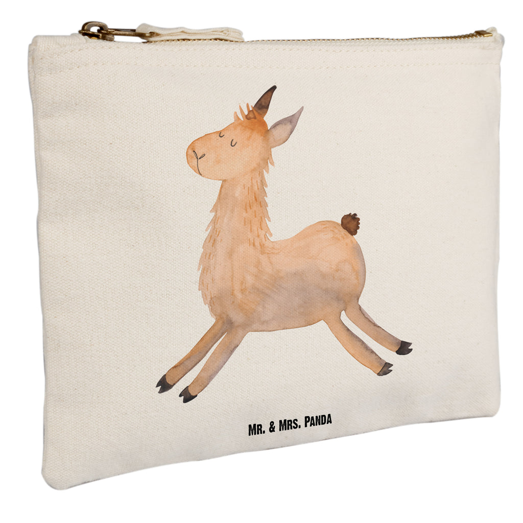 Schminktasche Lama springend Schminktasche, Kosmetiktasche, Kosmetikbeutel, Stiftemäppchen, Etui, Federmappe, Makeup, XXL, Schminketui, Kosmetiketui, Schlamperetui, Lama, Alpaka, Lamas, Lieblingstag, Happy day, fröhlich, Glück, Freundin, Liebeskummer, Neustart, guten Morgen, Start, Prüfung, Abitur