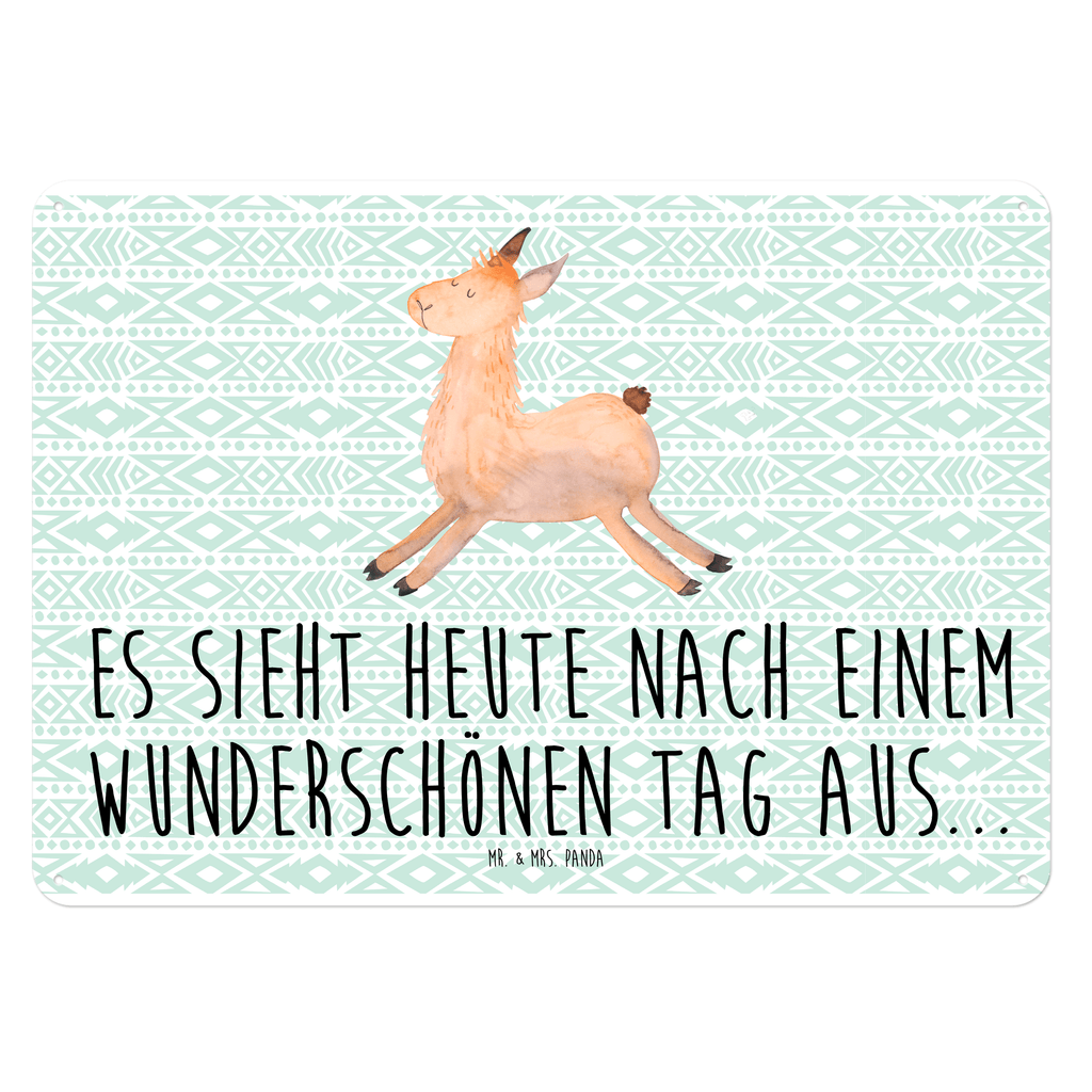 Blechschild Lama springend Blechschild, Metallschild, Geschenk Schild, Schild, Magnet-Metall-Schild, Deko Schild, Wandschild, Wand-Dekoration, Türschild, Lama, Alpaka, Lamas, Lieblingstag, Happy day, fröhlich, Glück, Freundin, Liebeskummer, Neustart, guten Morgen, Start, Prüfung, Abitur
