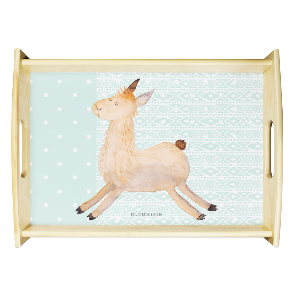 Serviertablett Lama springend Tablett, Holztablett, Küchentablett, Dekotablett, Frühstückstablett, Lama, Alpaka, Lamas, Lieblingstag, Happy day, fröhlich, Glück, Freundin, Liebeskummer, Neustart, guten Morgen, Start, Prüfung, Abitur