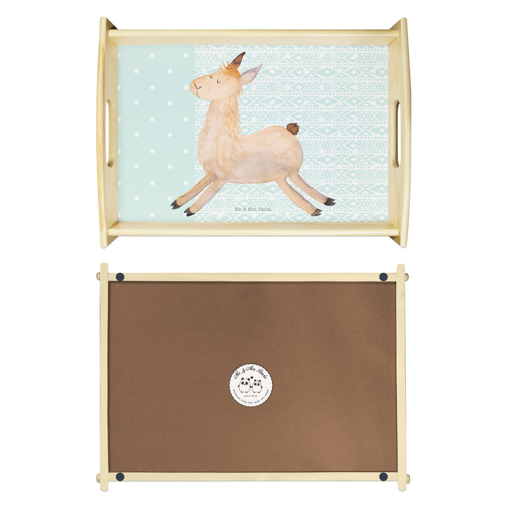 Serviertablett Lama springend Tablett, Holztablett, Küchentablett, Dekotablett, Frühstückstablett, Lama, Alpaka, Lamas, Lieblingstag, Happy day, fröhlich, Glück, Freundin, Liebeskummer, Neustart, guten Morgen, Start, Prüfung, Abitur