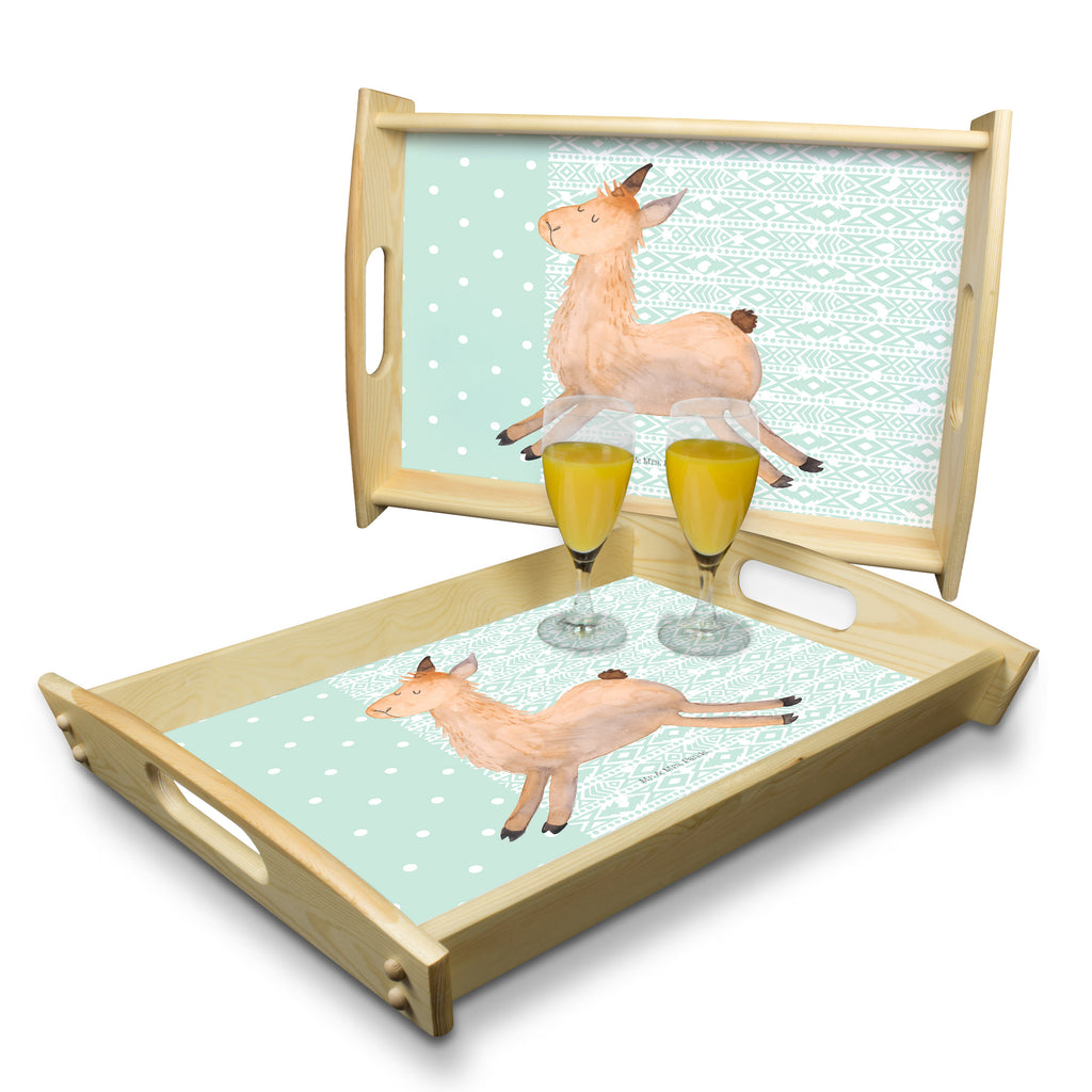 Serviertablett Lama springend Tablett, Holztablett, Küchentablett, Dekotablett, Frühstückstablett, Lama, Alpaka, Lamas, Lieblingstag, Happy day, fröhlich, Glück, Freundin, Liebeskummer, Neustart, guten Morgen, Start, Prüfung, Abitur