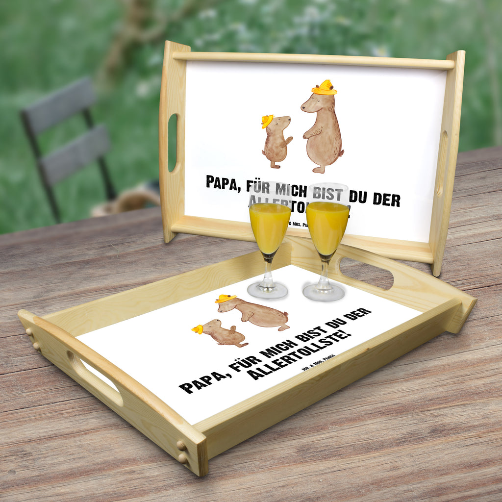 Serviertablett Bären mit Hut Tablett, Holztablett, Küchentablett, Dekotablett, Frühstückstablett, Familie, Vatertag, Muttertag, Bruder, Schwester, Mama, Papa, Oma, Opa, Bär, Bären, Vater, Papi, Paps, Dad, Daddy, Lieblingsmensch, Sohn, Söhne, Kind, Kinder, Vater-Sohn, Family, Vorbild