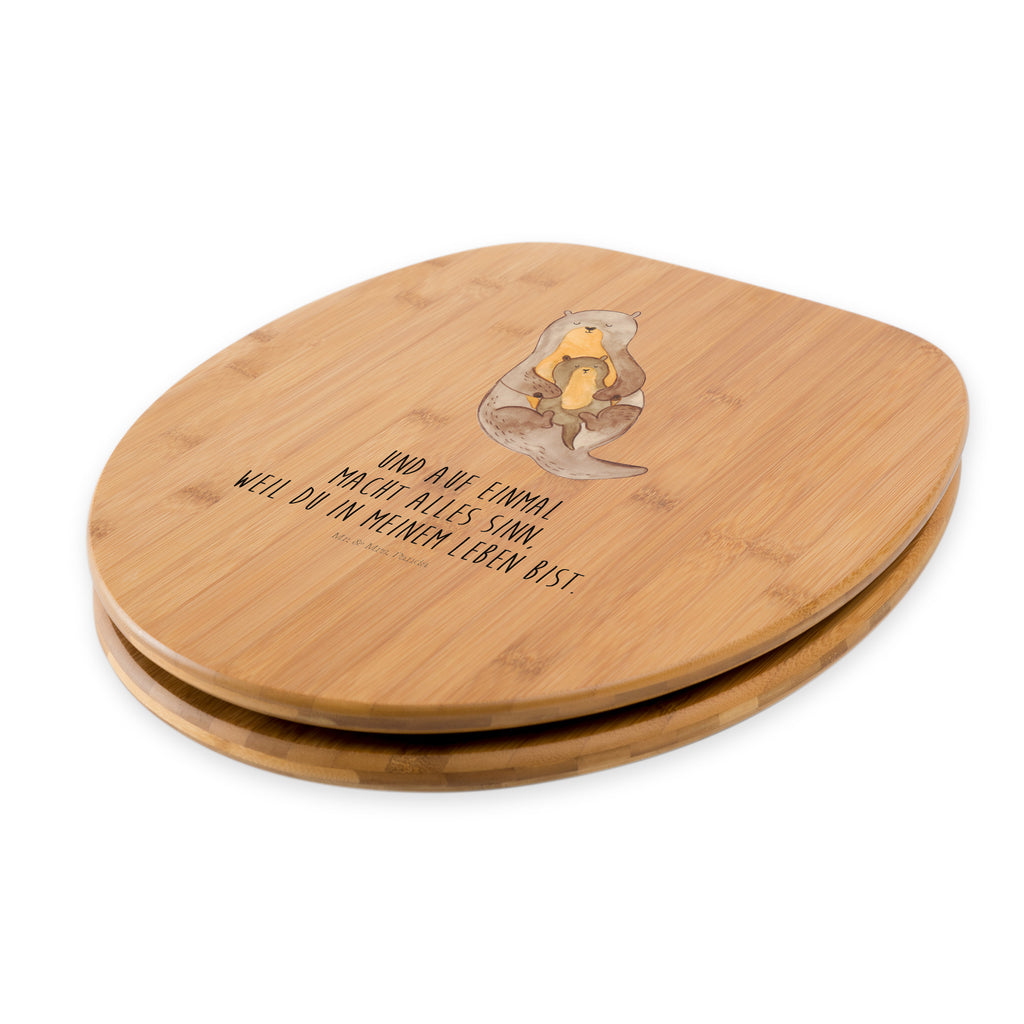 Motiv WC Sitz Otter mit Kind Klobrille, Klodeckel, Toilettendeckel, WC-Sitz, Toilette, Otter, Fischotter, Seeotter, Otter Seeotter See Otter