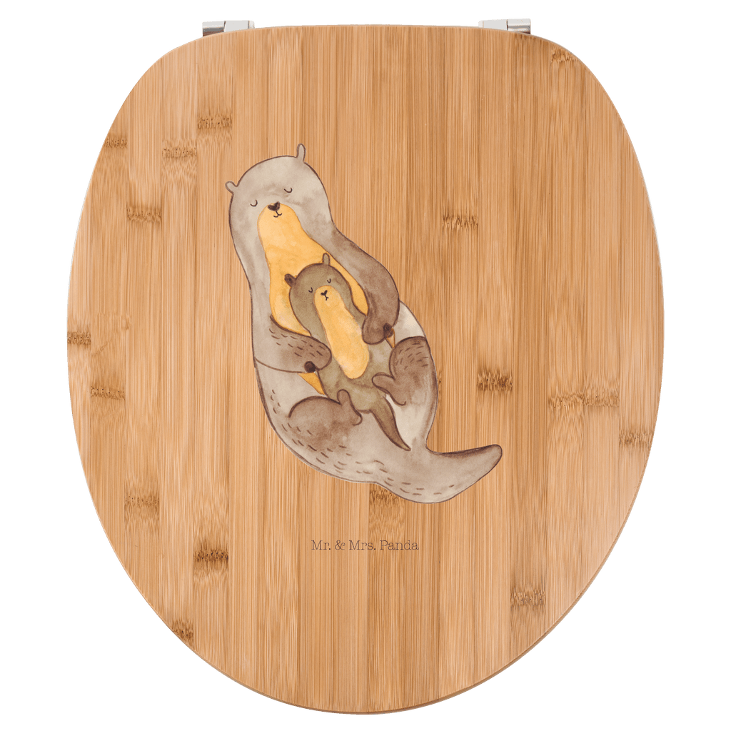 Motiv WC Sitz Otter mit Kind Klobrille, Klodeckel, Toilettendeckel, WC-Sitz, Toilette, Otter, Fischotter, Seeotter, Otter Seeotter See Otter