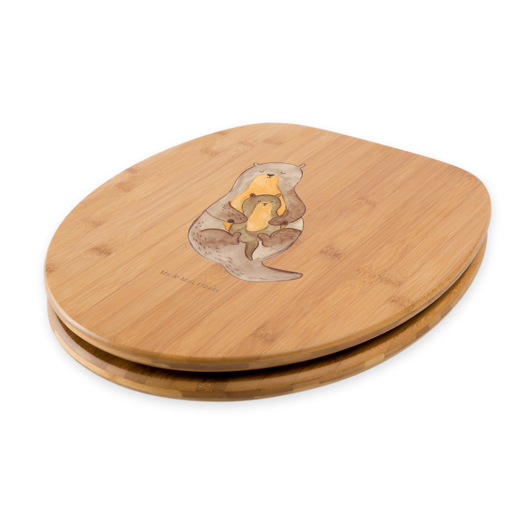 Motiv WC Sitz Otter mit Kind Klobrille, Klodeckel, Toilettendeckel, WC-Sitz, Toilette, Otter, Fischotter, Seeotter, Otter Seeotter See Otter