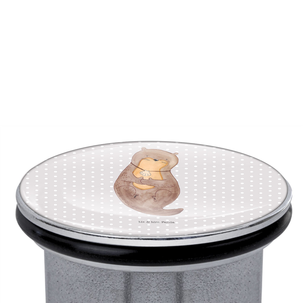 Waschbecken Stöpsel Otter mit Muschelmedaillon Abflussstöpsel, Stöpsel, Waschbecken, Ablaufgarnitur, Waschbecken Stopfen, Otter, Fischotter, Seeotter, Otterliebe, grübeln, träumen, Motivation, Tagträumen, Büro