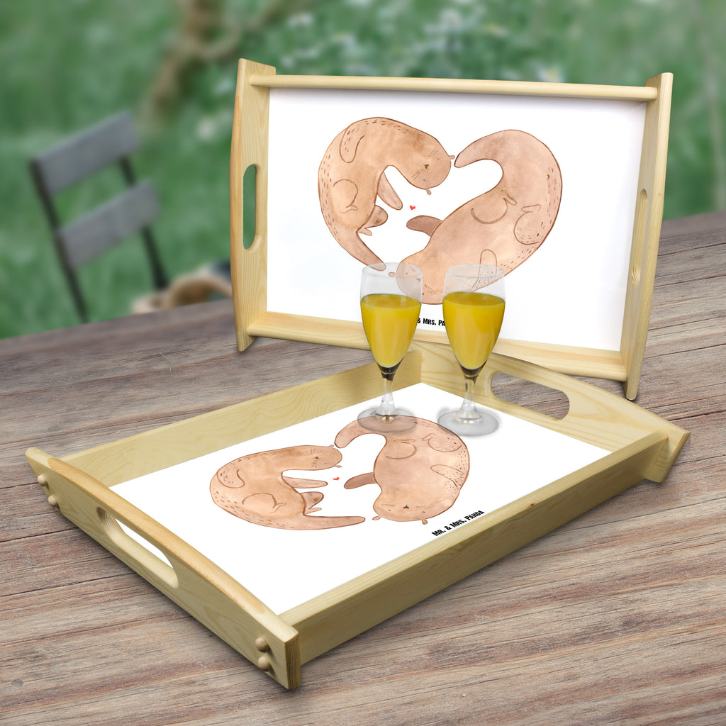 Serviertablett Otter Herz Tablett, Holztablett, Küchentablett, Dekotablett, Frühstückstablett, Otter, Fischotter, Seeotter, Liebe, Herz, Liebesbeweis, Liebesgeschenk, Bessere Hälfte, Love you, Jahrestag, Hochzeitstag, Verlobung, gemeinsames Leben
