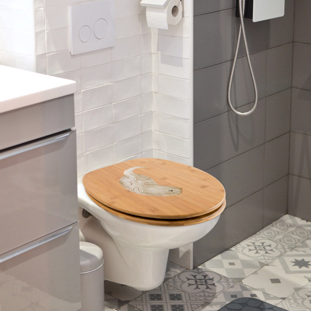 Motiv WC Sitz Otter kopfüber Klobrille, Klodeckel, Toilettendeckel, WC-Sitz, Toilette, Otter, Fischotter, Seeotter, Otter Seeotter See Otter