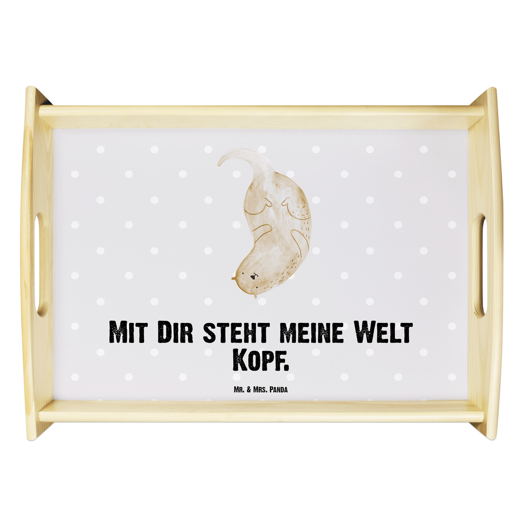 Serviertablett Otter kopfüber Tablett, Holztablett, Küchentablett, Dekotablett, Frühstückstablett, Otter, Fischotter, Seeotter, Otter Seeotter See Otter